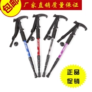 Bốn phần non-slip siêu nhẹ trekking cực telescopic leo mía ông già mía gấp đi bộ dính đi bộ đường dài ngoài trời mặc