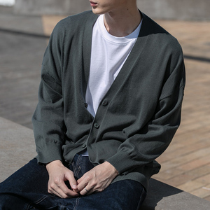 NOTHOMME Triều Nhật thương hiệu phiên bản lỏng lẻo ra khỏi vai cardigan áo khoác nam màu rắn áo len văn học ifashion áo khoác cardigan nam