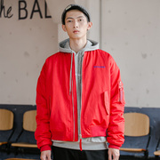 NOTHOMME Triều Nhật thương hiệu lỏng đồng phục bóng chày coat men và phụ nữ vài mô hình thí điểm quần áo cotton đường phố hip hop đỏ
