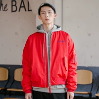NOTHOMME Triều Nhật thương hiệu lỏng đồng phục bóng chày coat men và phụ nữ vài mô hình thí điểm quần áo cotton đường phố hip hop đỏ áo khoác nam