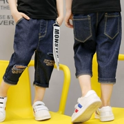 12-year-old trẻ em quần 8 chàng trai quần short cắt quần mùa hè 7 denim 9 lỗ 11 quần 10 Hàn Quốc phiên bản 5 thủy triều