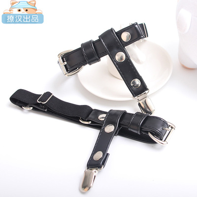 【撩汉出品】原宿皮革吊袜夹 个性大腿圈 一对装分左右-淘宝网