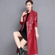 Xuân 2019 phiên bản mới Hàn Quốc của áo khoác lửng da dài thướt tha nữ mát mẻ qua eo eo áo khoác áo khoác da pu - Quần áo da