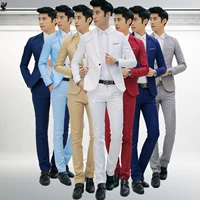 Chàng trai mùa hè tốt nhất người đàn ông nhóm trang phục váy thanh niên phù hợp với phù hợp với mùa hè Hàn Quốc phiên bản của phần mỏng chơi nhóm phù hợp với đẹp trai vest nam