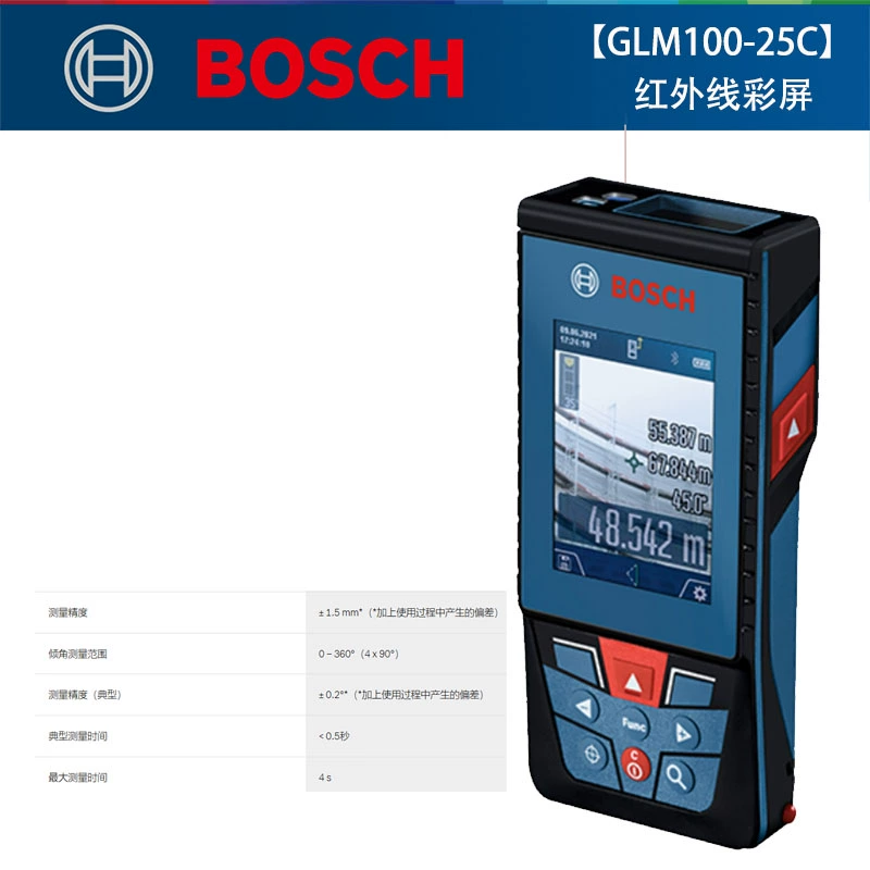 Máy đo khoảng cách CLG Bosch GLM4000/50-23G/5000C/500/100-25C/50-27CG/150C máy đo kích thước bằng tia laser thước đo laser sndway 40m Máy đo khoảng cách