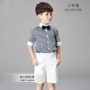 Hoa boy boy ăn mặc lịch lãm phù hợp với gió Anh mùa hè boy boy ba mảnh chủ trang phục biểu diễn piano catwalk - Trang phục trang phục biểu diễn zumba