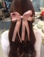 Phụ kiện tóc Handmade Màu đen Rắn màu Ribbon Big Bow Hair Clip Long Tua Big Ribbon Corsage Mũ cổ tích - Phụ kiện tóc