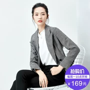 [New giá 169 nhân dân tệ] mùa xuân áo khoác nữ 2018 mới houndstooth eo slim Slim phù hợp với phù hợp với OL