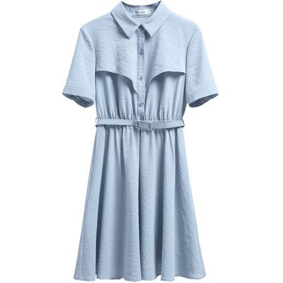 [Giá mới 99 nhân dân tệ] 2018 mùa hè màu xanh và trắng sọc bông áo đầm bông đầm dài là mỏng Sản phẩm HOT