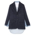 ACSENSE mùa xuân mới sọc phù hợp với áo khoác Hàn Quốc phiên bản của lỏng denim giản dị khâu nhỏ phù hợp với áo khoác thủy triều áo khoác nữ cao cấp Business Suit