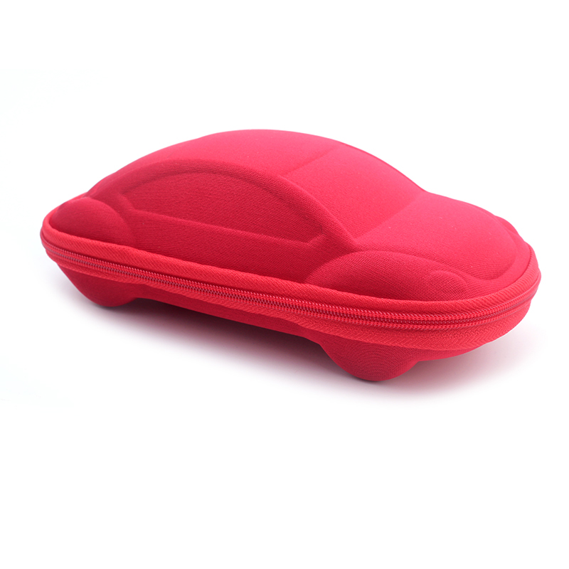2 Red In The Same Color (No Hook)2 individual a car glasses case Cartoon automobile Model children Sun glasses Box lovely zipper bag Toy box