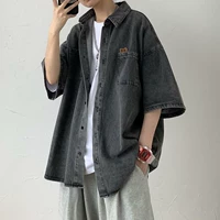 Tide, летняя японская рубашка, небольшая дизайнерская куртка для отдыха, короткий рукав, тренд сезона, оверсайз