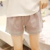 Ba quần cotton rỗng ren xà cạp phần mỏng chống ánh sáng quần an toàn kích thước lớn nữ mùa hè quần short nhà quần vải nữ Quần tây thường
