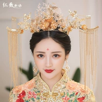 Ретро золотой аксессуар для волос для невесты с кисточками, китайский стиль