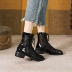 2022 mùa xuân và mùa hè mới mũi vuông Martin boots của phụ nữ mùa hè mỏng rỗng ruột giày lưới thoáng khí giày ống ngắn ống dày gót giày nhỏ Giày ống