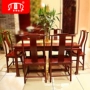 Huang Ze Hongmu nội thất bàn ăn gỗ hồng mộc kết hợp đơn giản cổ điển gỗ hồng mộc hình chữ nhật bàn ăn đồ gỗ rắn - Bộ đồ nội thất đồ nội thất thông minh