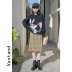 2020 Mùa xuân Mới Hàn Quốc Bunny Bunny Starling Cartoon Pattern Black Round Cổ áo thun Áo len Phụ nữ - Áo len Áo len