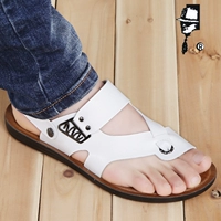 Mùa hè mới nam da của nam giới trắng giản dị Hàn Quốc phiên bản của xu hướng thở dép bãi biển và dép toe dual-sử dụng giày sandal nam