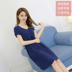 Nightdress nữ mùa hè ngắn tay phương thức bông vành đai ngực pad cup miễn phí mặc áo ngực giản dị tươi Hàn Quốc phiên bản của váy nhà Đêm đầm