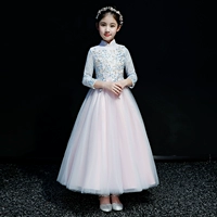 Mới Trung Quốc phong cách ăn mặc trẻ em công chúa váy guzheng trang phục cô gái nhỏ chủ váy váy dài đoạn thu đông bộ vest bé trai đi tiệc