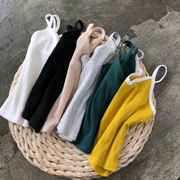 Hồng Kông hương vị tính khí sang trọng bốn mùa có thể được mặc đơn giản và đơn giản mặc bên trong hit màu V-cổ sling mỏng hố vest