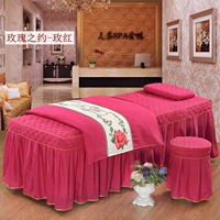 Beauty khăn trải giường gia đình bốn phong cách châu Âu thẩm mỹ viện Body massage giường đặc biệt đặt ra một màu tím bedspread làm đặc biệt - Trang bị tấm giá khăn trải giường spa