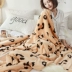 Leopard đôi dày cashmere chăn san hô lông cừu chăn giải trí bìa chăn văn phòng nap flannel mùa đông - Ném / Chăn Ném / Chăn