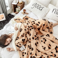 Leopard đôi dày cashmere chăn san hô lông cừu chăn giải trí bìa chăn văn phòng nap flannel mùa đông - Ném / Chăn giá chăn lông cừu