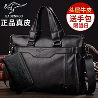 Kangaroo của Nam Giới Túi Kinh Doanh Vali Chữ Thập phần Da của Nam Giới Túi Vai Túi Messenger Top Layer Da Tote Túi Người Đàn Ông túi lyn