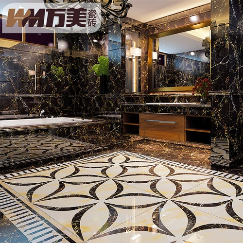 Wanmei Tile Living Room, полная остекления, черный золотой цветок черная доска черная золотая доска черная волна 800x800