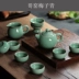 Bộ ấm trà Longquan Celadon chính hãng Bộ gốm sứ Kiln Bộ trà Kung Fu Bộ sản phẩm đặc biệt mở Ge Kiln - Trà sứ Trà sứ