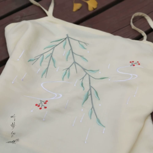 Ханьфу, топ с чашечками, топ без лямок, с вышивкой, китайский стиль