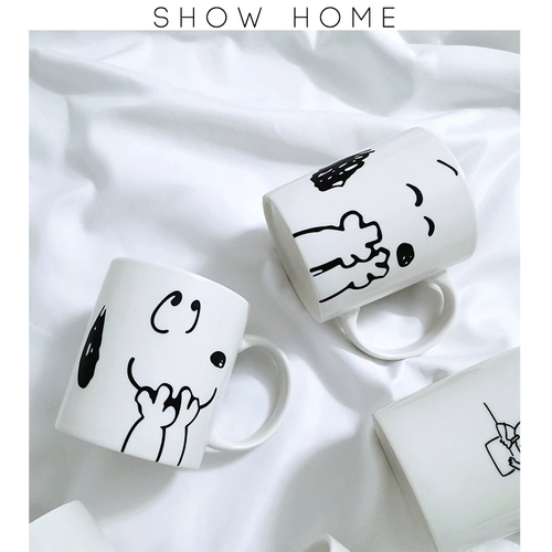 SH 杯 Net Red Cup Cup Oat Creative Ceramic Cup, приносящий ложку Mark Cup Cute Girl Heart Ins Nordic