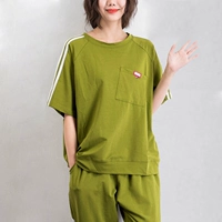 Хлопковая футболка с коротким рукавом для отдыха, летний топ, в корейском стиле, большой размер, свободный крой, 2020