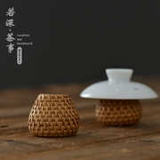 Handmade mây Việt che vỏ trà màu tím che mùa thu nho bìa tre trang trí trà Nhật Bản phụ kiện trà đạo Kung Fu bộ - Trà sứ
