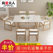 Phong cách trang trí bàn ăn bằng đá cẩm thạch Bàn ăn đồ nội thất bàn ăn và ghế kết hợp hộ gia đình bàn kính cường lực