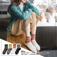 Harajuku Mori màu retro phù hợp với phụ nữ Nhật Bản vớ dài ống vớ cotton cotton thủy triều tinh khiết vớ ngắn vớ nữ tất cao cổ nam