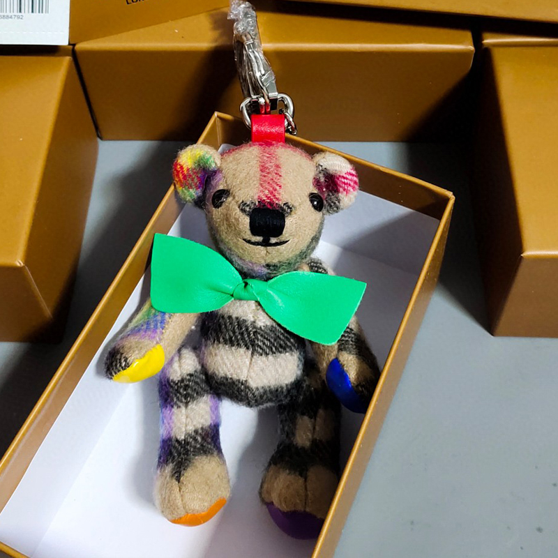 RainbowBear Pendant Bear Bag Pendant Key buckle Hanging decoration originality automobile Key chain lovely personality teddy bear
