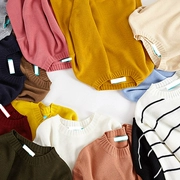 Đông Kawasakicho mùa thu và mùa đông mô hình cơ bản đơn giản lỏng giảm béo hoang dã vòng cổ áo thun dài tay áo đáy áo len áo len