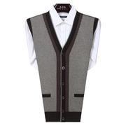Nam mùa xuân và mùa thu phần mỏng trung và cũ tuổi vest cha áo len vest vest len ​​vest đan cardigan kích thước lớn