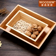 WOODHW Ruisen tre món ăn tấm gỗ Nhật Bản-phong cách hộp lưu trữ tre snack tấm tre tấm tre hộp