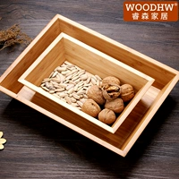 WOODHW Ruisen tre món ăn tấm gỗ Nhật Bản-phong cách hộp lưu trữ tre snack tấm tre tấm tre hộp khay gỗ để ấm chén