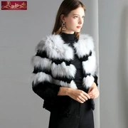 2017 mới mùa thu và mùa đông thủy triều lông thời trang fox fur coat thỏ tóc ấm sọc mỏng nữ