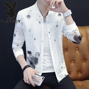 Playboy 2018 Summer Men Jacket Hàn Quốc xu hướng Sun Protection Slim Jacket nam Openwork Sun Protection