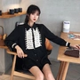 Mùa thu mới 2018 thời trang Hàn Quốc hoang dã áo dài nữ triều lịch thanh lịch gió buông áo dài tay áo sơ mi nữ cổ trụ