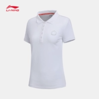Li Ning Women Sports Series Series ngắn tay áo sơ mi cộc tay áo thun dệt kim 2018 hè APLN014-2-1 áo polo form rộng