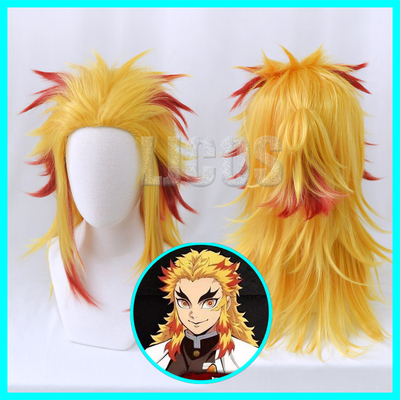 taobao agent [LJCOS] The Blade of Ghost Destroyer Purgically Purgatory Apricot Shoulang Yanzhu Gradient Wig COSPLAY props accessories