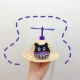 Бакалаврическая соломенная шляпа+фиолетовая бамбуковая стрекоза