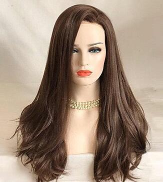 taobao agent Brown Front Lace High Temperature Silk Long Big Wave Ladies Wig