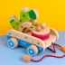 năm kéo một nửa bé tuổi tập đi dây chuỗi đồ chơi cá sấu trống xe trẻ 1-2 tuổi và trẻ nhỏ 3 Traction Đồ chơi bằng gỗ